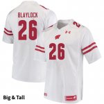 Men's Wisconsin Badgers NCAA #26 Travian Blaylock White Authentic Under Armour Big & Tall Stitched College Football Jersey PN31T83OQ